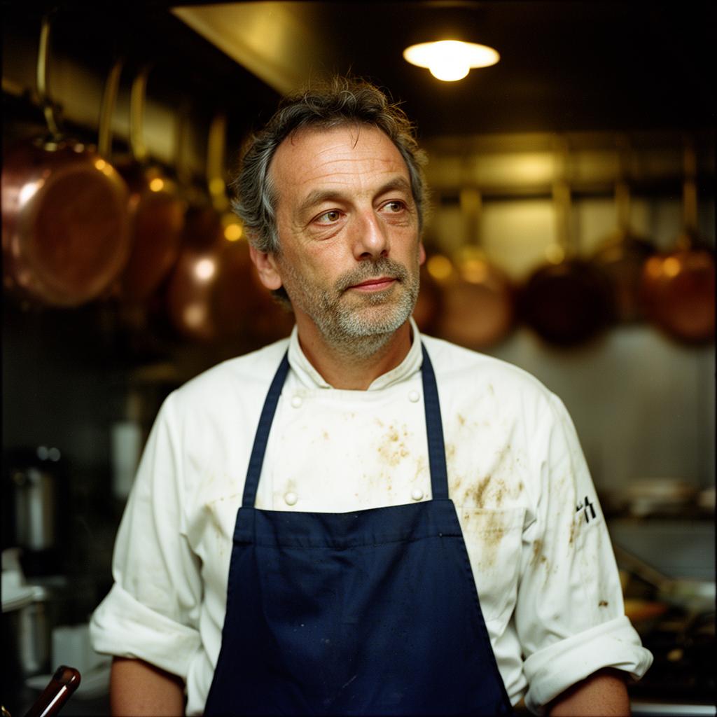 Chef Laurent Bissot in the Maison Lumière kitchen